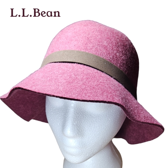 L.L.Bean Cloche Bucket Burgundy Hat - Picture 3 of 7